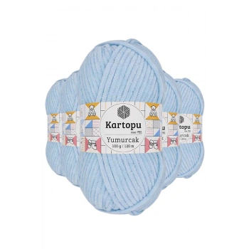 5 Adet Yumurcak Kadife El Örgü İpi Bebe Mavi K523