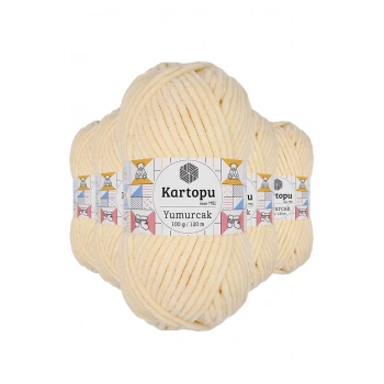 5 Adet Yumurcak Kadife El Örgü İpi Koyu Krem K349