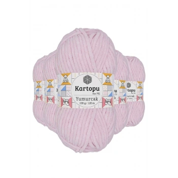 5 Adet Yumurcak Kadife El Örgü İpi Toz Pembe K1562