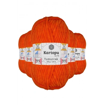 5 Adet Yumurcak Kadife El Örgü İpi Turuncu K205