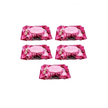 5 Paket Red Rose Islak Havlu Mendil 90 Adet Kapaklı Gül Kokulu