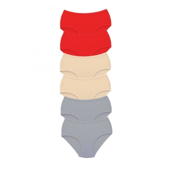 6 Adet Tutku Kadın Yüksek Bel Bato Kalın Lastik Külot S17