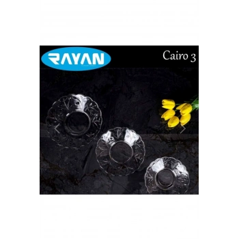 6lı Cam Tabak Güneş Yıldız Gül 3 Model Royaleks-G-405