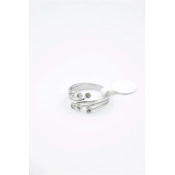 6lı Taşlı Salyangoz Yüzük - Gümüş