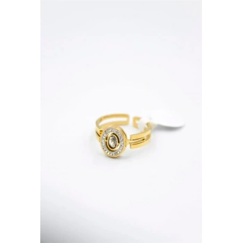 6lı Yuvarlak Taşlı Yüzük - Altın