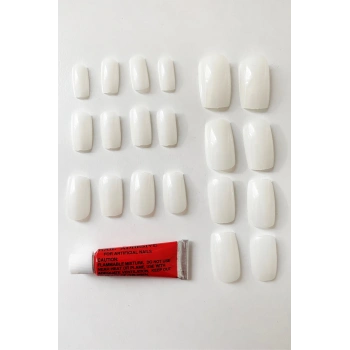 60 Adet Naturel Badem Takma Tırnak ve 3 Adet Yapıştırıcı