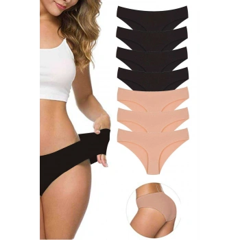 7 Adet Kadın Dikişsiz Lazer Kesim Esnek İz yapmayan Külot S2
