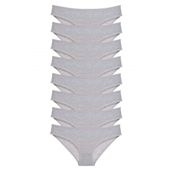 8 adet Süper Eko Set Likralı Kadın Slip Külot Gri