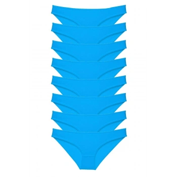 8 adet Süper Eko Set Likralı Kadın Slip Külot Mavi