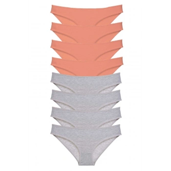 8 adet Süper Eko Set Likralı Kadın Slip Külot Pudra Gri