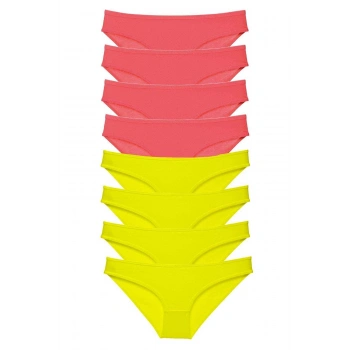 8 adet Süper Eko Set Likralı Kadın Slip Külot Sarı Fuşya