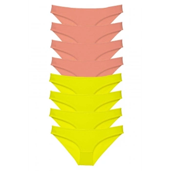 8 adet Süper Eko Set Likralı Kadın Slip Külot Sarı Pudra