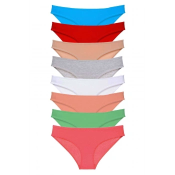 8 adet Süper Eko Set Likralı Kadın Slip Külot Set 8