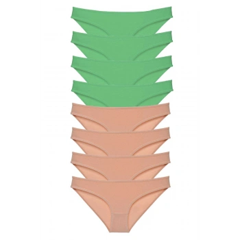 8 adet Süper Eko Set Likralı Kadın Slip Külot Yeşil Ten