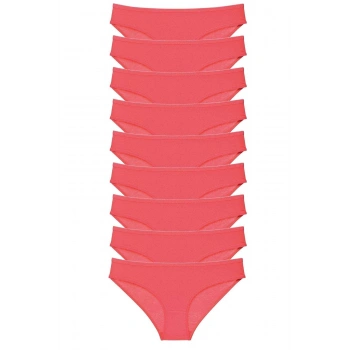 9 adet Süper Eko Set Likralı Kadın Slip Külot Fuşya