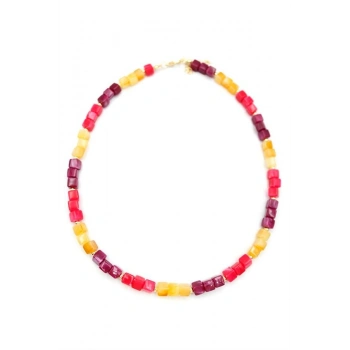 Akrilik Kolye - Fuşya