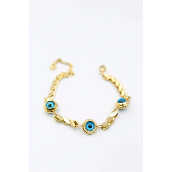 Arpa Zincirli Nazar Bileklik - Altın