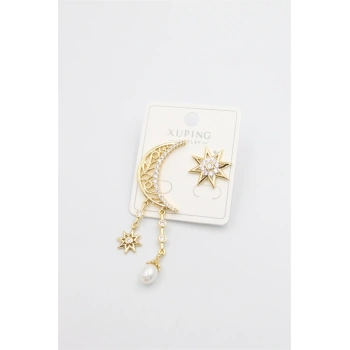 Ay Yıldız Küpe - Altın