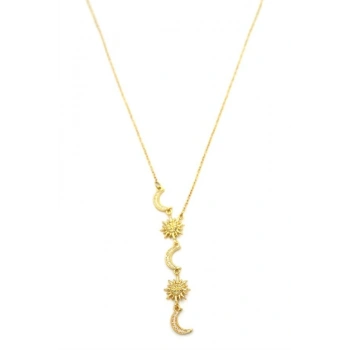 Ay Yıldız Y Kolye - Altın