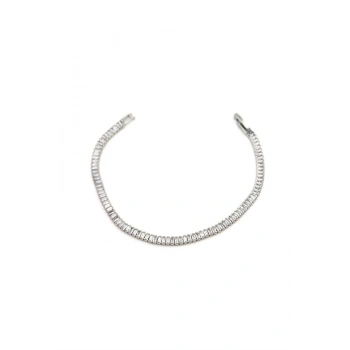 Baget Taşlı Bileklik - Gümüş