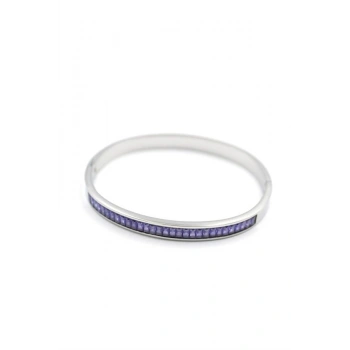 Baget Taşlı Bilezik - Mor