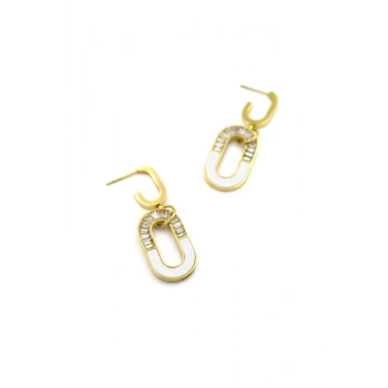 Baget Taşlı  Küpe - Altın