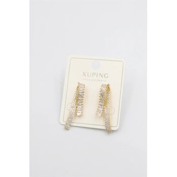 Baget Taşlı Küpe - Altın