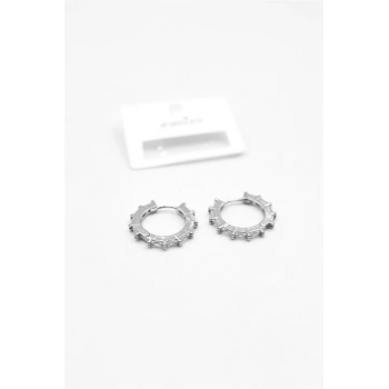 Baget Taşlı Küpe - Gümüş