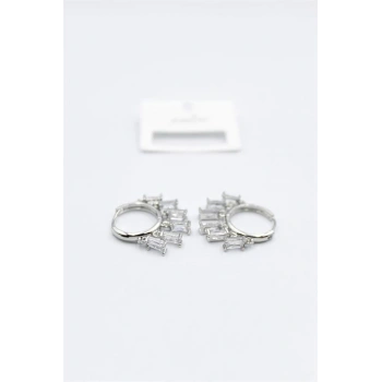 Baget Taşlı Shakira Küpe - Gümüş