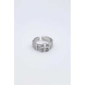 Baget Taşlı Yüzük - Gümüş