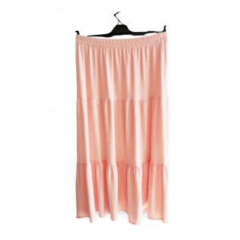 Beli Lastikli Bürümcek Kumaş Etek Anne Eteği Uzun Namaz Eteği Somon 44-52 beden