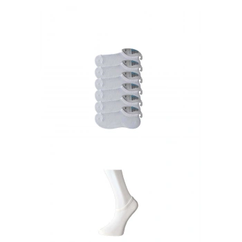 Beyaz Erkek Görünmez Çorap 6 çift