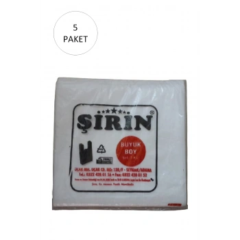 Beyaz Kalın Atlet Poşet Büyük Boy 30x57 Cm 1 Kg 5 Paket (Takriben 225 Adet)