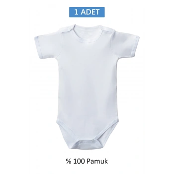 Beyaz Yarım Kol Body Zıbın 2-7 YAŞ Çocuklar İçin (1 ADET) Alttan Çıtçıtlı Özel Gereksinimli