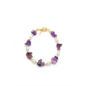 Boncuk Bileklik - Mor