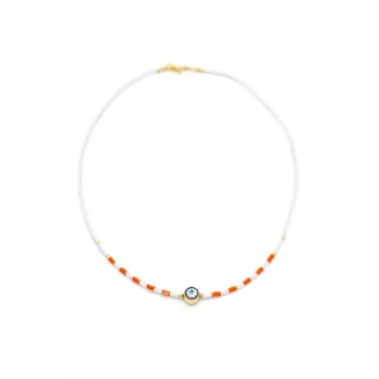 Boncuk Göz Kolye - Beyaz