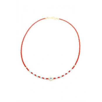 Boncuk Göz Kolye - Bordo