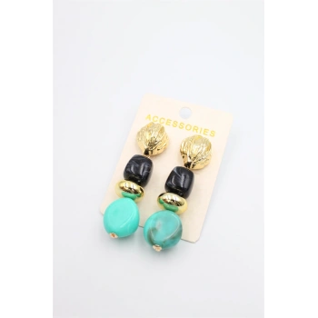 Boncuklu Küpe - Siyah