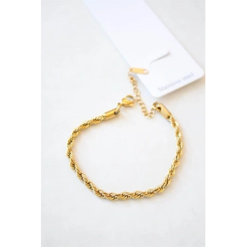 Burgu Çelik Bileklik 3mm - Altın