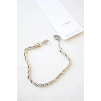 Burgu Çelik Bileklik 3mm - Gümüş