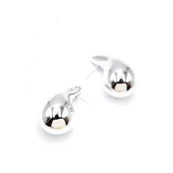 Büyük Boy Damla Küpe - Gümüş