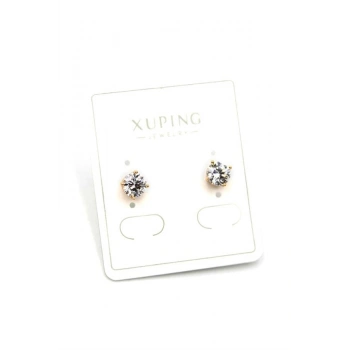 Büyük Boy Tek Taş Küpe - Altın