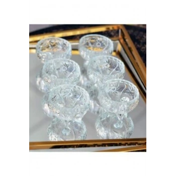 Cam Ayaklı Kase 6lı Kristal Görünüm Royaleks-69812