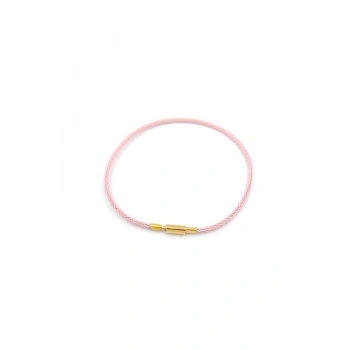 Çelik Hasır İp Bileklik - Pembe
