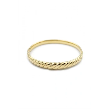 Çelik Kelepçe Bilezik - Altın