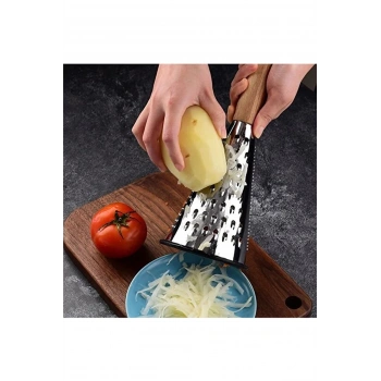 Çelik Lüks Paslanmaz Çelik Konik Rende Bambu Saplı Royaleks-RND03