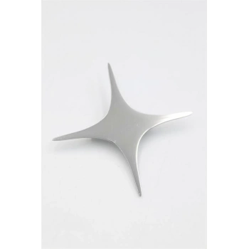 Çelik Yıldız Broş - Gümüş