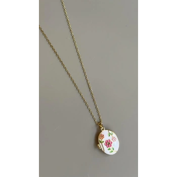 Çiçek Kapaklı Kolye - Altın
