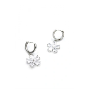 Çiçek Küpe - Beyaz