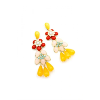 Çiçek Küpe - Kırmızı